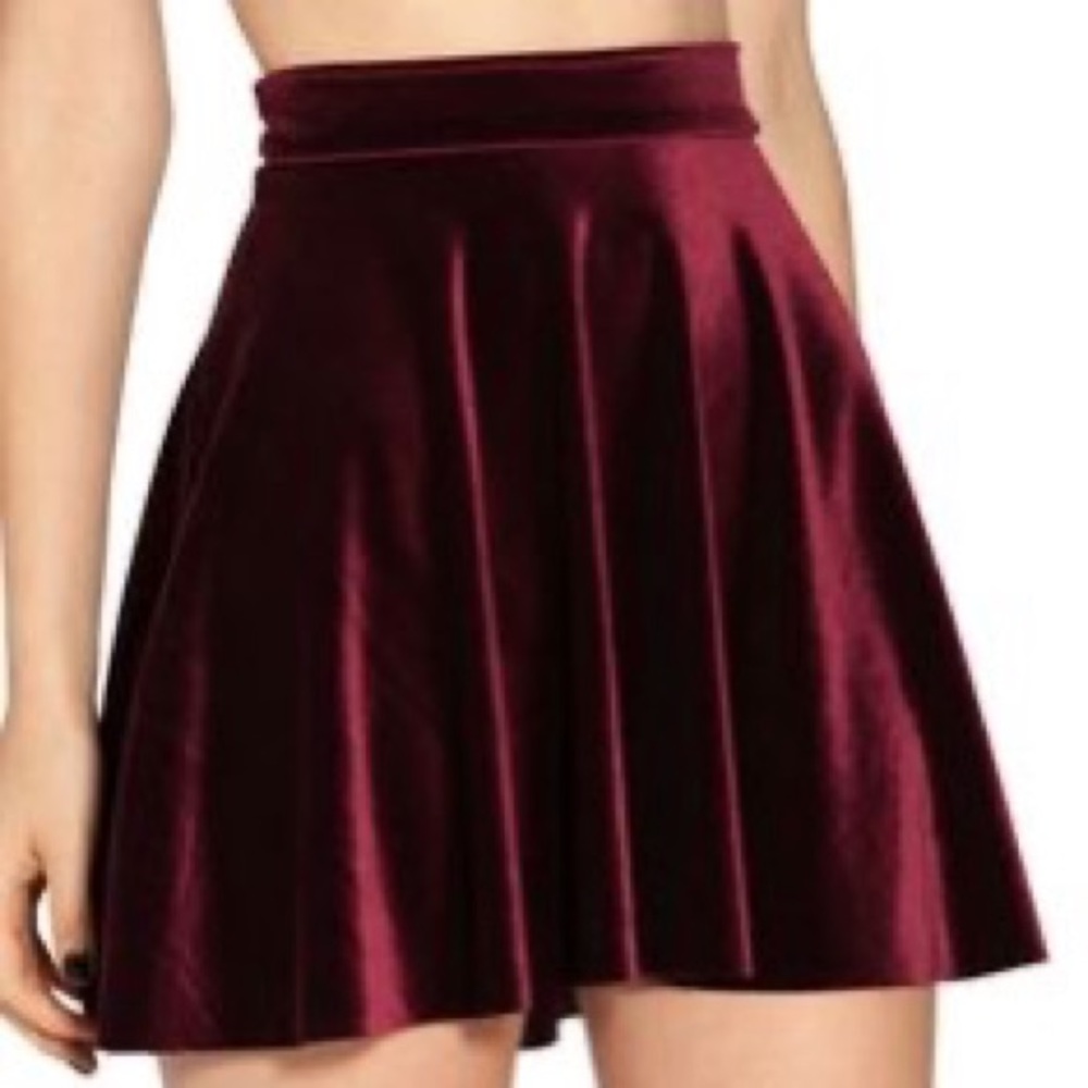 American Apparel Burgundy Crushed Velvet Skirt